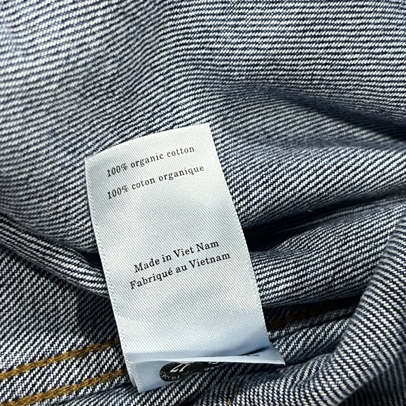 Everlane Blue Jean Jacket with Brown Collar - Picture 6 of 9